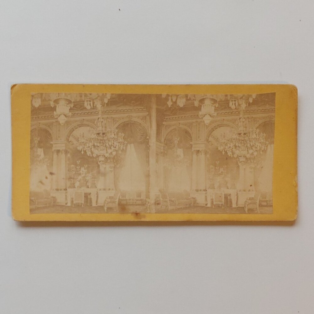 ANTIQUE STEREOGRAPH Card Interior Palace of Versailles Paris France